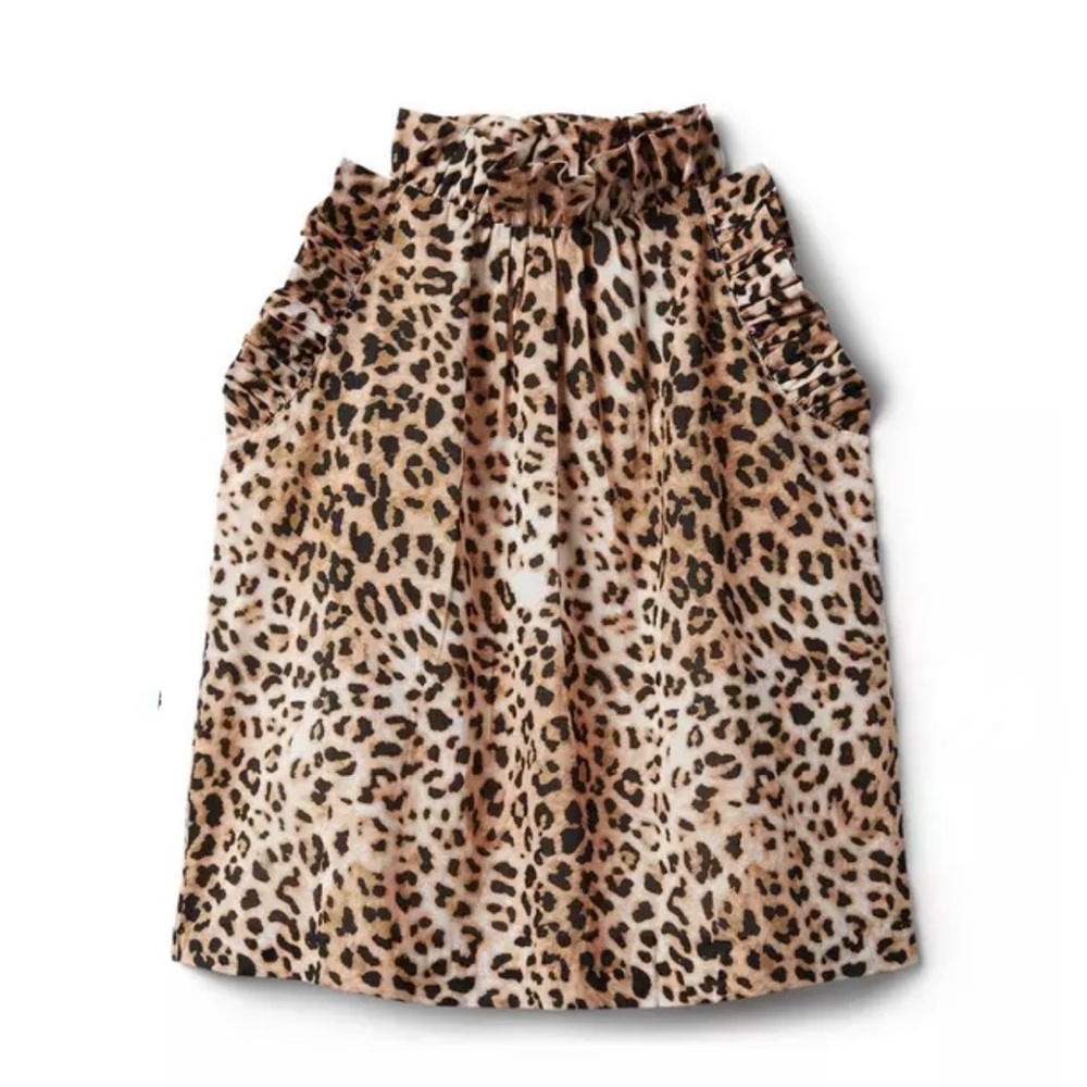 Janie and Jack Leopard print ruffle top